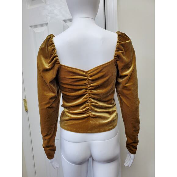 BB Dakota Top Velvet Ruched Crop Party Going Out Dinner Date Holiday Brunch - Picture 5 of 12